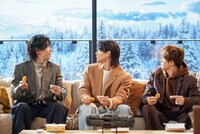 マクドナルドの新テレビCM「たっぷりいこうぜ！忘年会」編のメイキングカット。