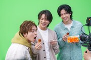 マクドナルドの新テレビCM「たっぷりいこうぜ！忘年会」編のメイキングカット。