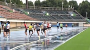 「4×200mリレーサバイバルレンチャン」の様子。(c)フジテレビ