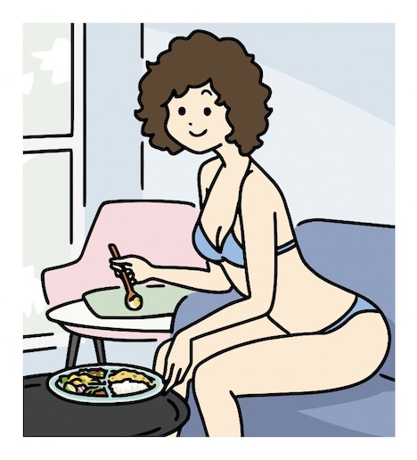 U-zhaanがモデルになった8月のイラスト。