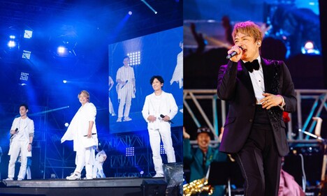 「氣志團万博」に出演した新しい地図(左)、香取慎吾(右)。