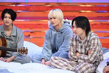 左から高田彪我（Sakurashimeji）、中村旺太郎（ICEx）、吉田仁人（M!LK）。