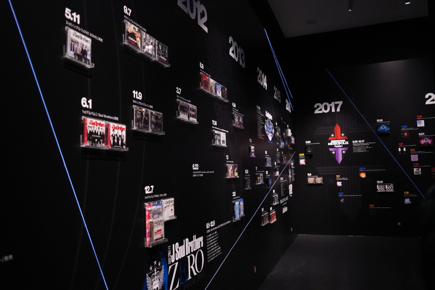 「三代目 J SOUL BROTHERS EXHIBITION "JSB3 CLASS"」場内の様子。