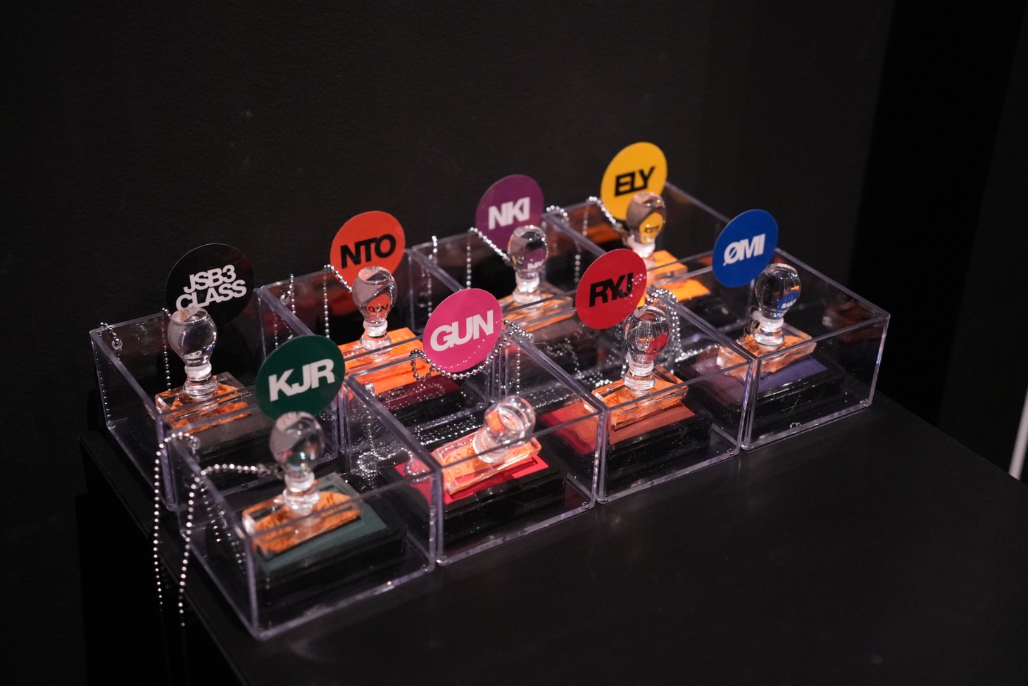 展示の最後にはメンバー名をモチーフにしたスタンプが。