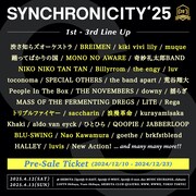 「SYNCHRONICITY'25 - 20th Anniversary!! -」出演アーティスト第3弾告知ビジュアル