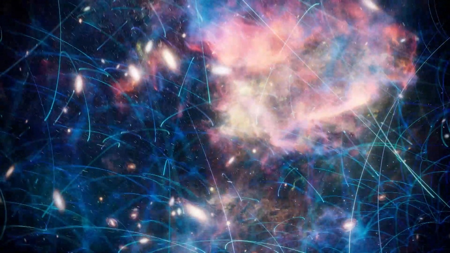量子もつれと宇宙イメージ。
