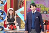指原莉乃と濱家隆一(かまいたち)。(c)日本テレビ