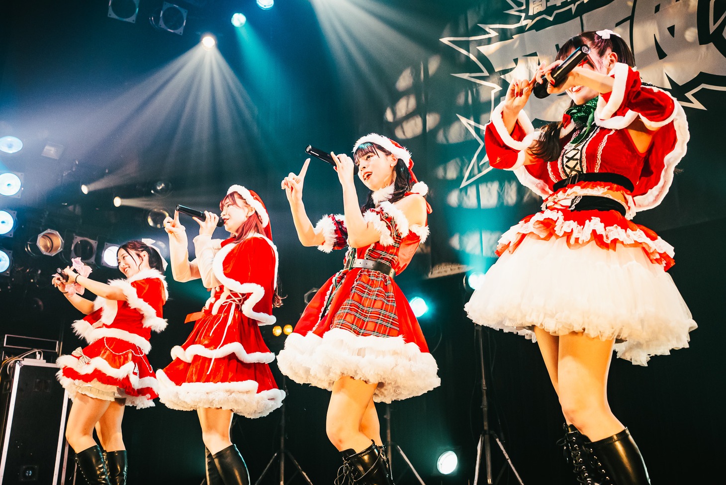 サンタクロースのコスプレをした豆柴の大群都内某所 a.k.a. MONSTERIDOL。