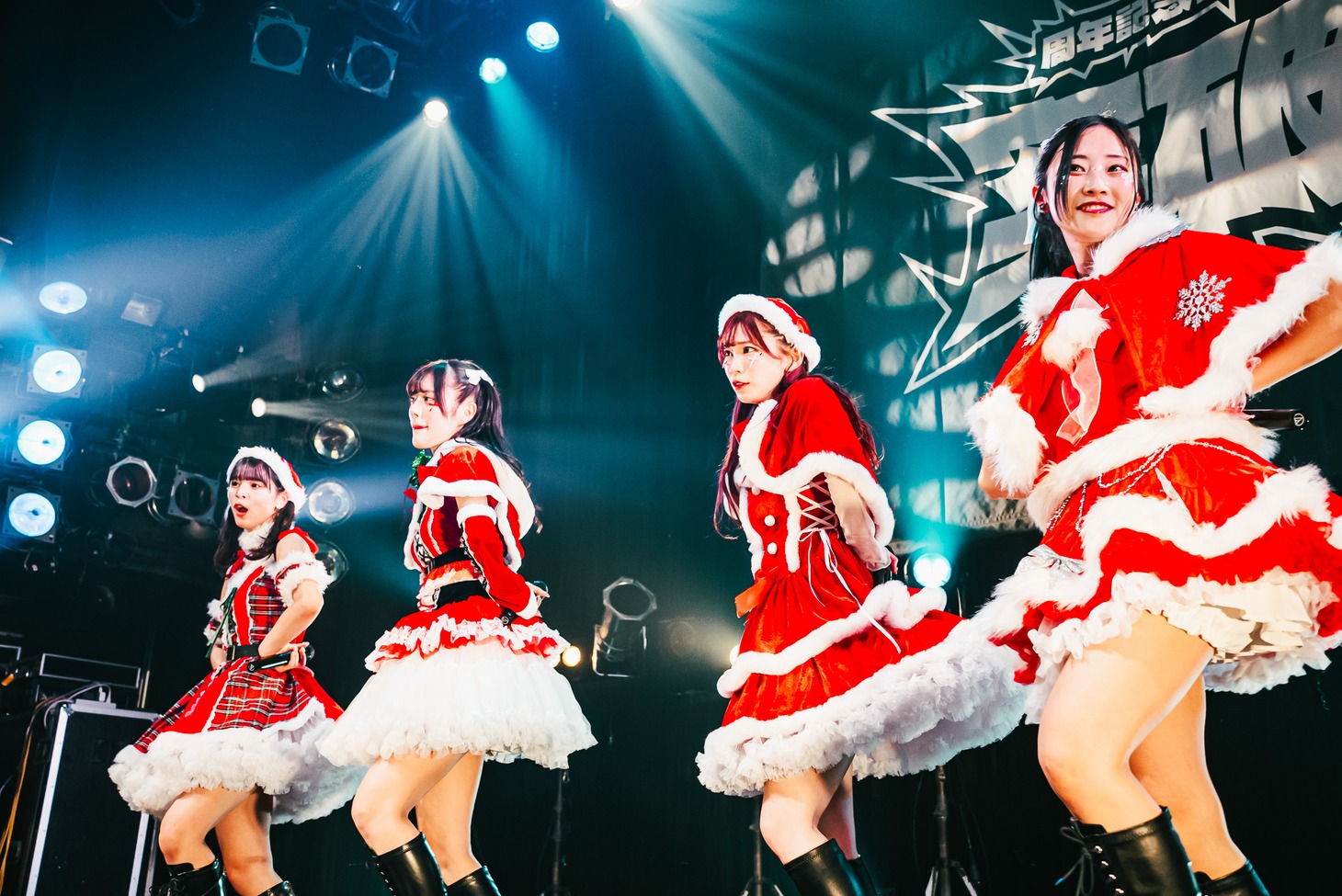 サンタクロースのコスプレをした豆柴の大群都内某所 a.k.a. MONSTERIDOL。