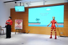 ジャンプのタイミングをミスして絶望する西川貴教。