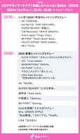 「CDTVライブ！ライブ！年越しスペシャル！2024→2025」の23:45からのタイムテーブル。