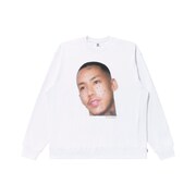 YUKI CHIBA "STAR" RHINESTONE CREW SWEAT（White）