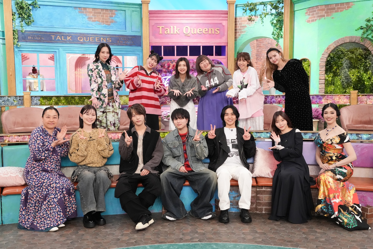 上段左からファーストサマーウイカ、3時のヒロイン、若槻千夏、藤田ニコル。下段左からいとうあさこ、朝日奈央、Novelbright、指原莉乃、アンミカ。©︎フジテレビ