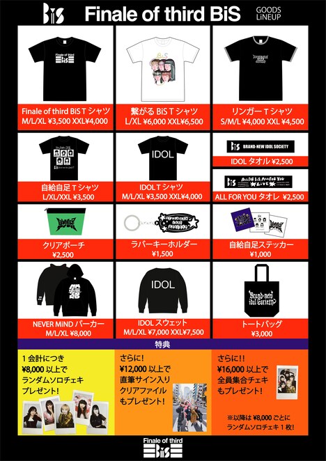 「Finale of third BiS」グッズ一覧