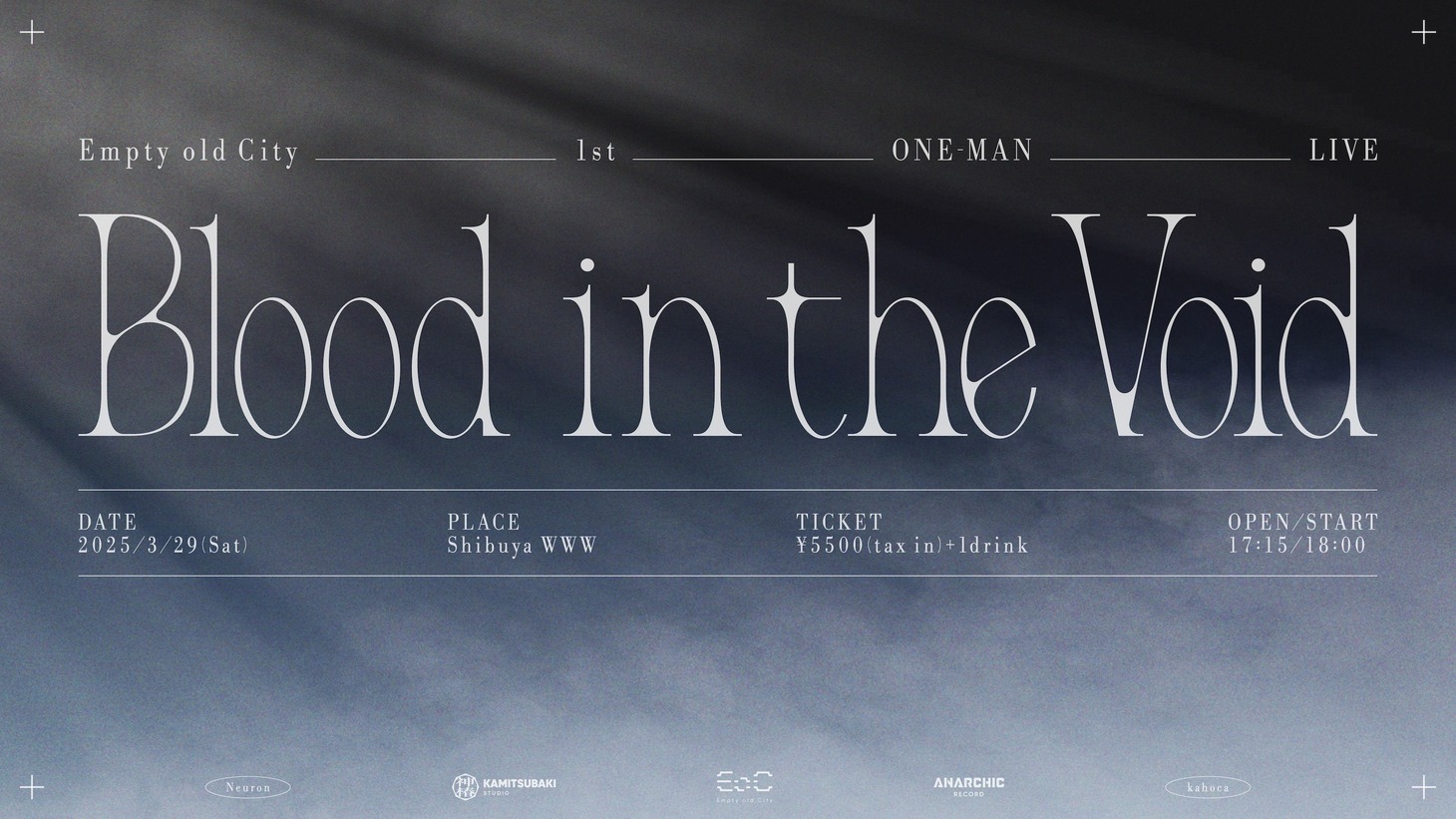 「Empty old City 1st ONE-MAN LIVE "Blood in the Void"」キービジュアル