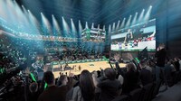 GLION ARENA KOBEのバスケットボール試合時の内観イメージ。