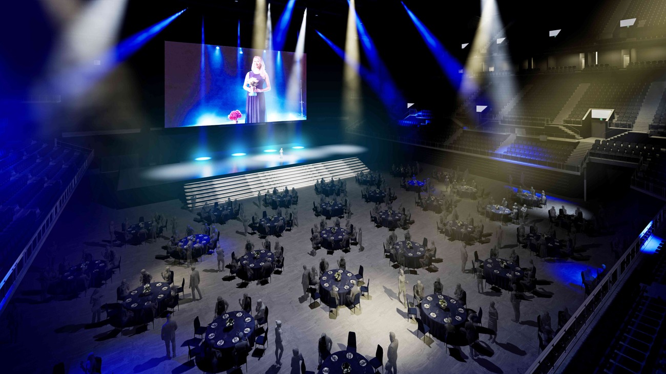 GLION ARENA KOBEのビジネスイベント時のレイアウトイメージ。