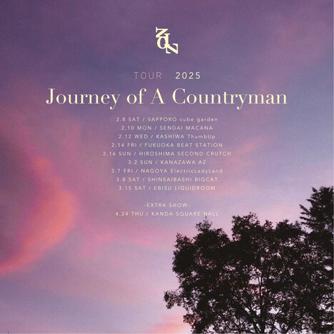 「ZION TOUR 2025 Journey of A Countryman」告知ビジュアル