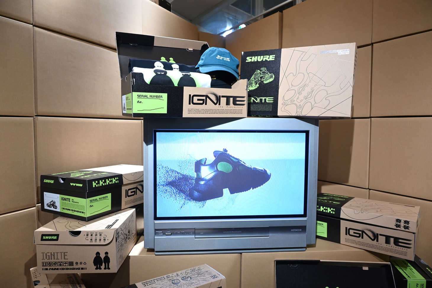 「IGNITE the Podcasters」展示の様子。
