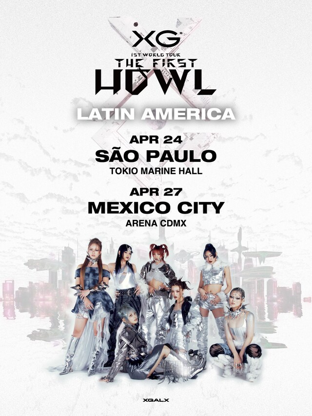「XG 1st WORLD TOUR “The first HOWL”」中南米地域公演の告知ビジュアル。