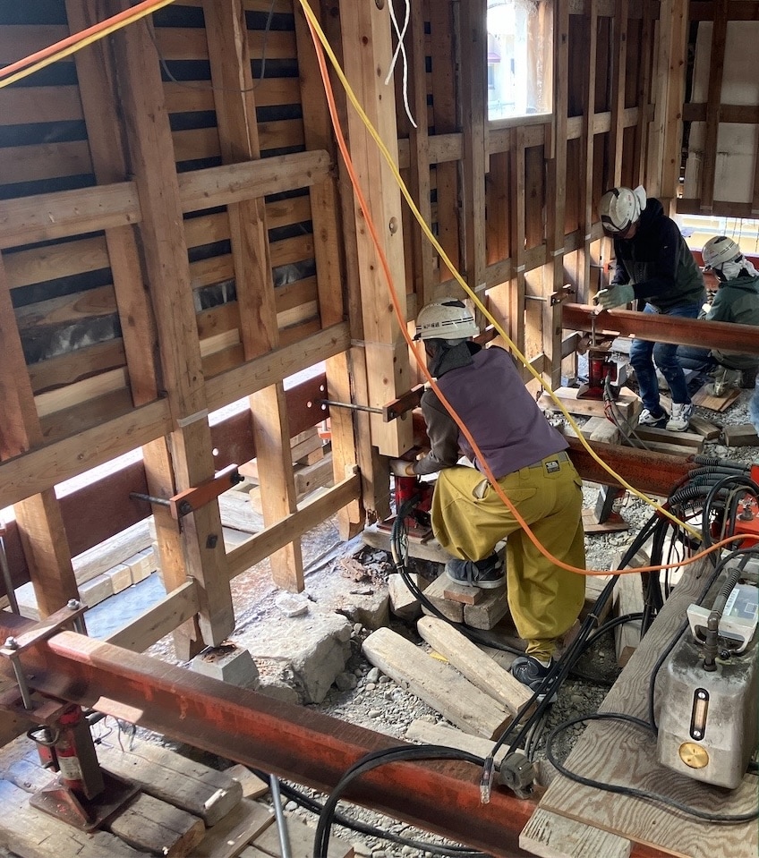 2025年2月14日時点の工事写真。（写真提供：渡辺建設株式会社）