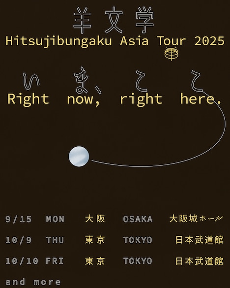 羊文学「Hitsujibungaku Asia Tour 2025 “いま、ここ（Right now, right here.）”」キービジュアル