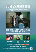 「TRUST RECORDS presents. "OBSESS Japan Tour" supported by FREEDOM NAGOYA」愛知公演の告知画像。