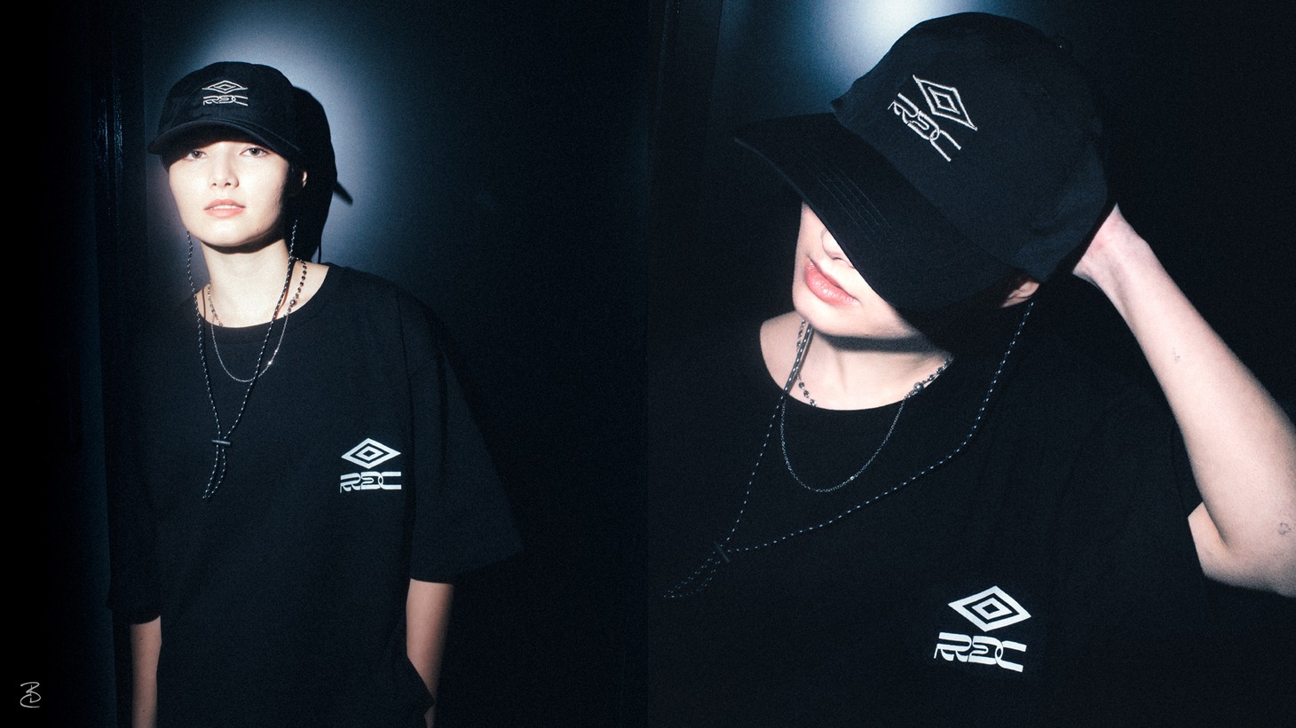 UMBRO Basic Cap（5500円）、RDC × UMBRO Basic S/S Tee（7700円）。