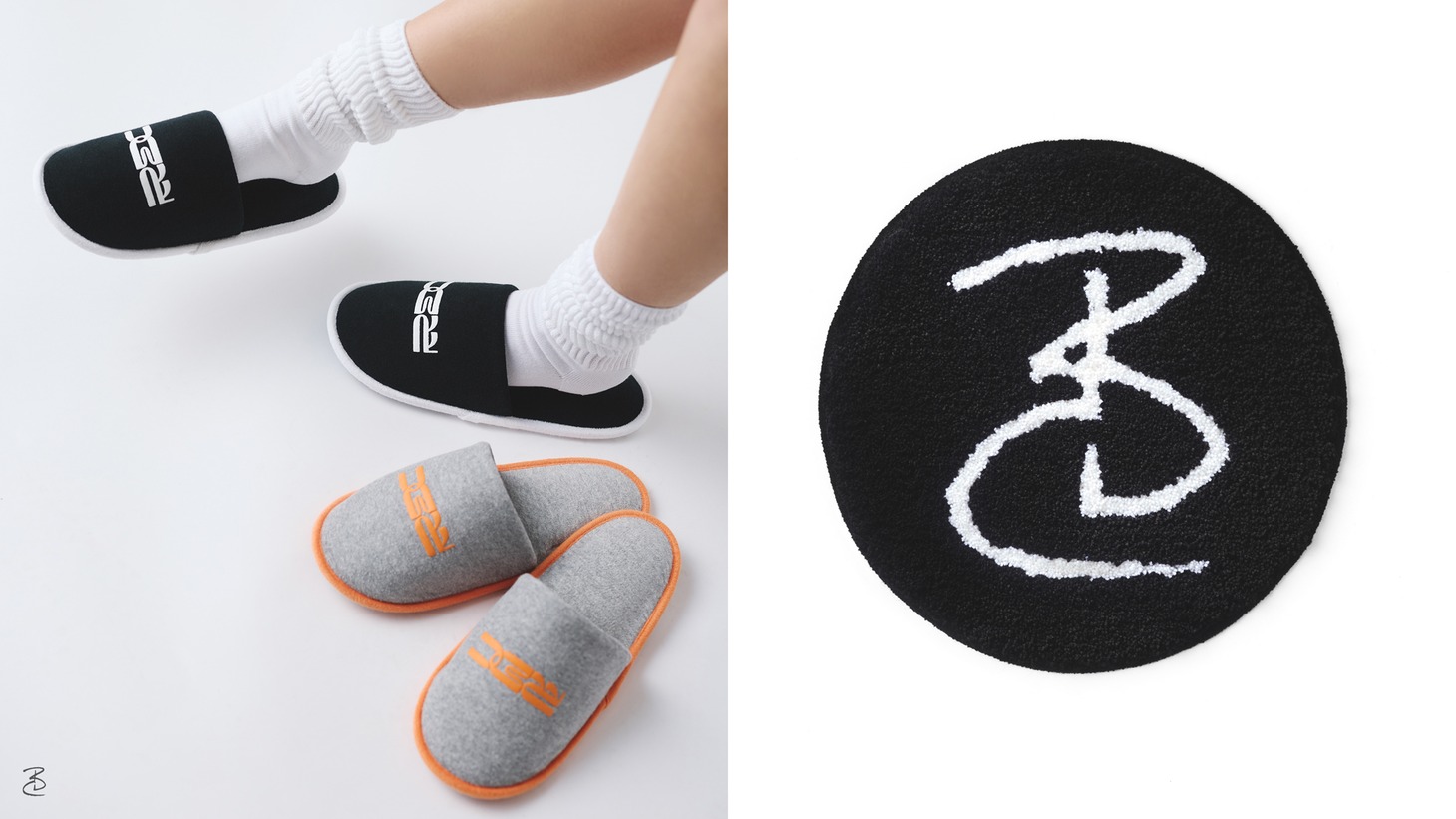 RDC × EVANS Room Shoes（4950円）、RDC × MIYOSHI RUG Chair Rug（5500円）。