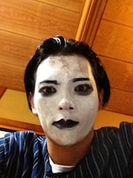 人生のコピーをやる先輩から借りたドーラン。