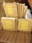 段ボールで手作りしていた自主制作盤のジャケット。