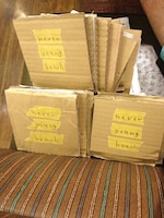 段ボールで手作りしていた自主制作盤のジャケット。