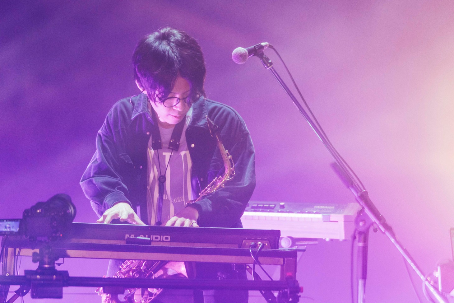 サポートメンバーの大久保淳也（Sax）。（Photo by Masato Yokoyama）