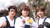 「お掃除で日本を学ぶ Travis Japanの蔵ピカ」より松田元太、吉澤閑也、七五三掛龍也。©フジテレビ