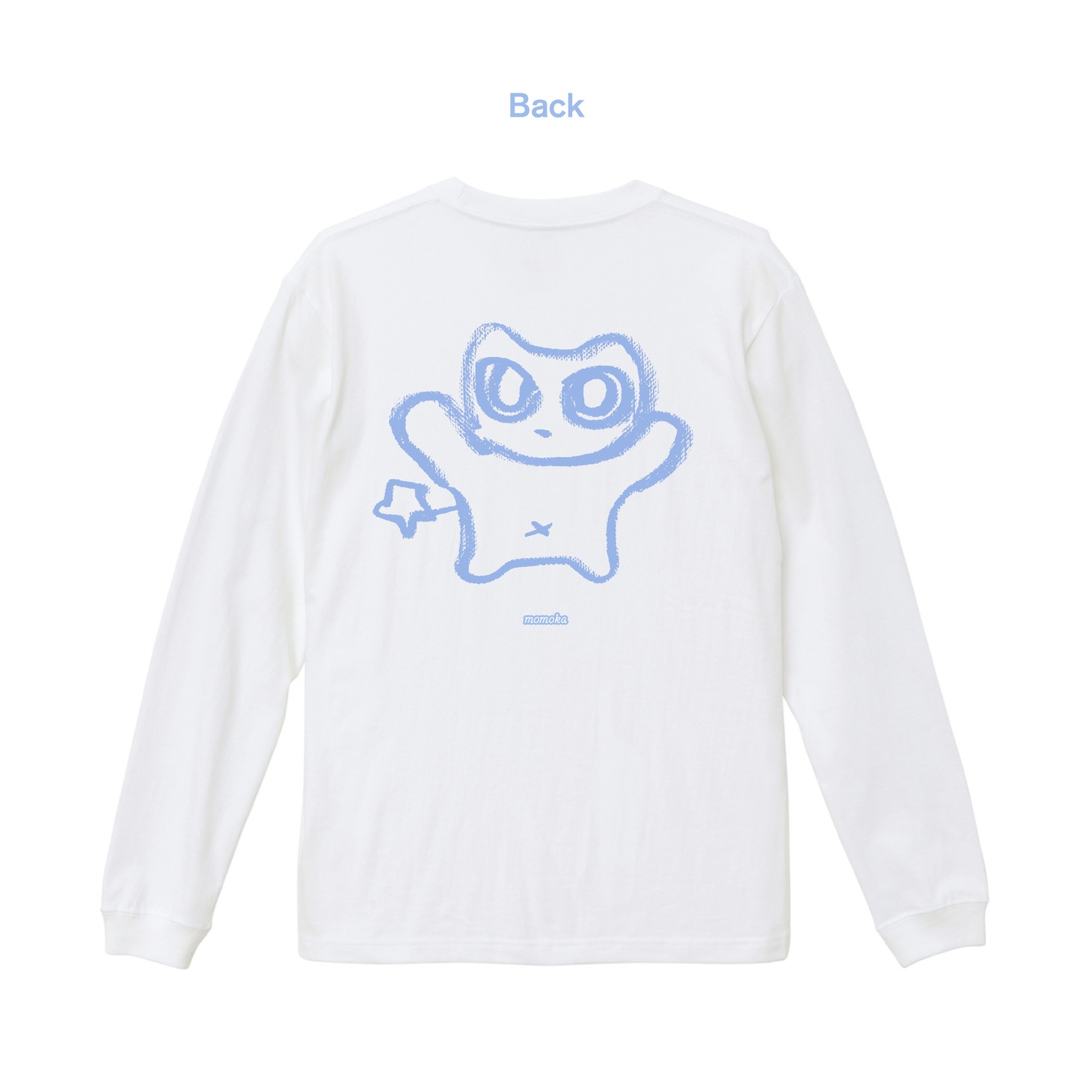 木下百花 描き下ろしイラストアイテム A：特製ロングTシャツのサンプル。