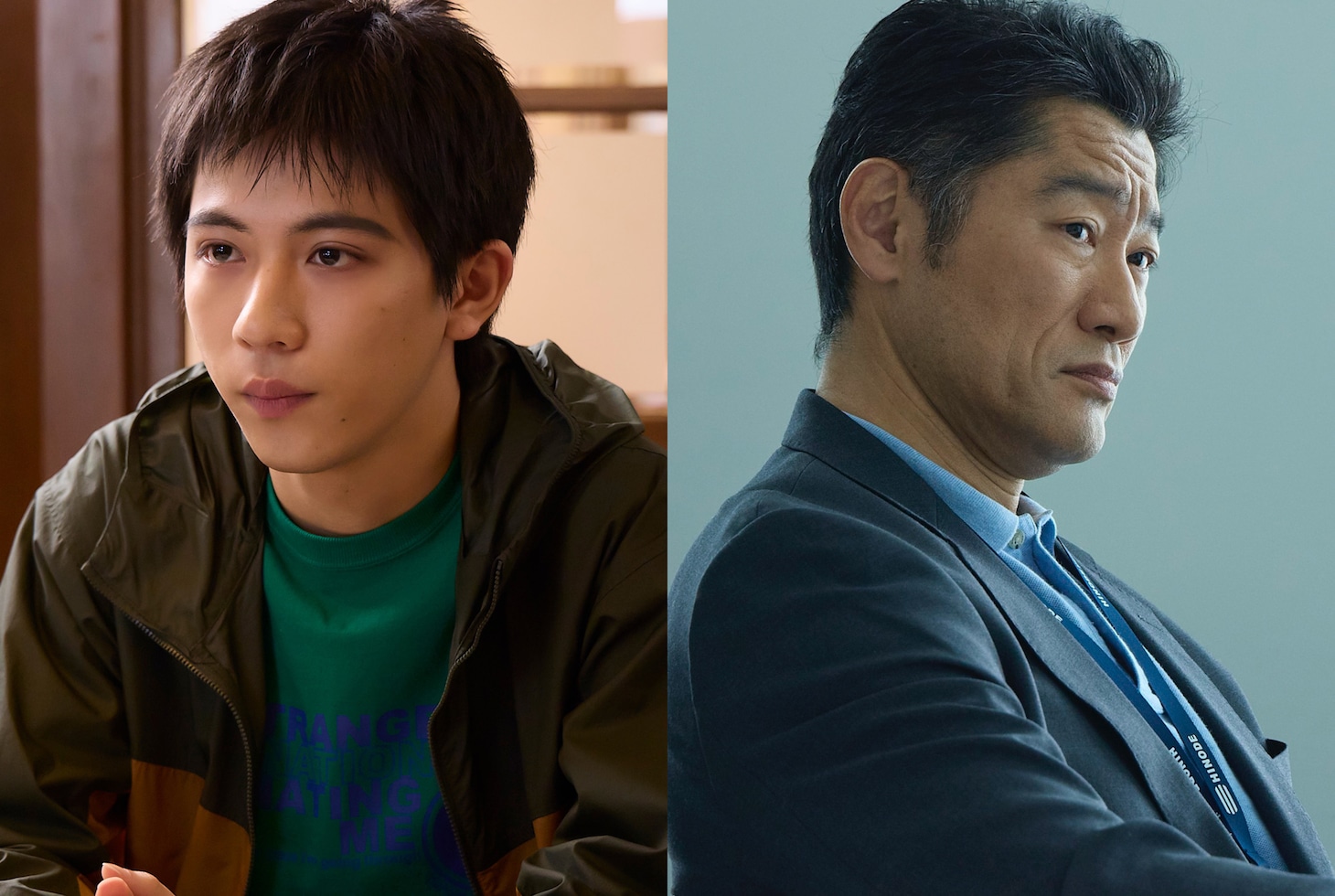 「人事の人見」より、左から瀬沼優役の田中洸希（SUPER★DRAGON）、海藤亮二役の平山祐介。 ©︎フジテレビ