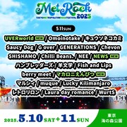 「TOKYO METROPOLITAN ROCK FESTIVAL 2025」2日目の出演者一覧。