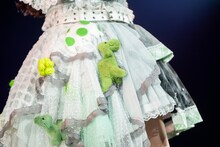 ぬいぐるみが付けられた小久保柚乃こだわりの衣装。