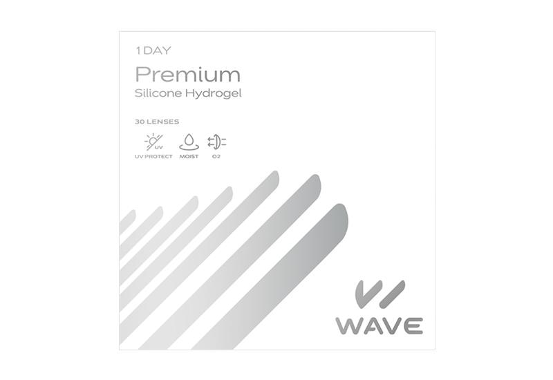 「WAVEコンタクトレンズ」の「WAVEワンデー プレミアム」パッケージ
