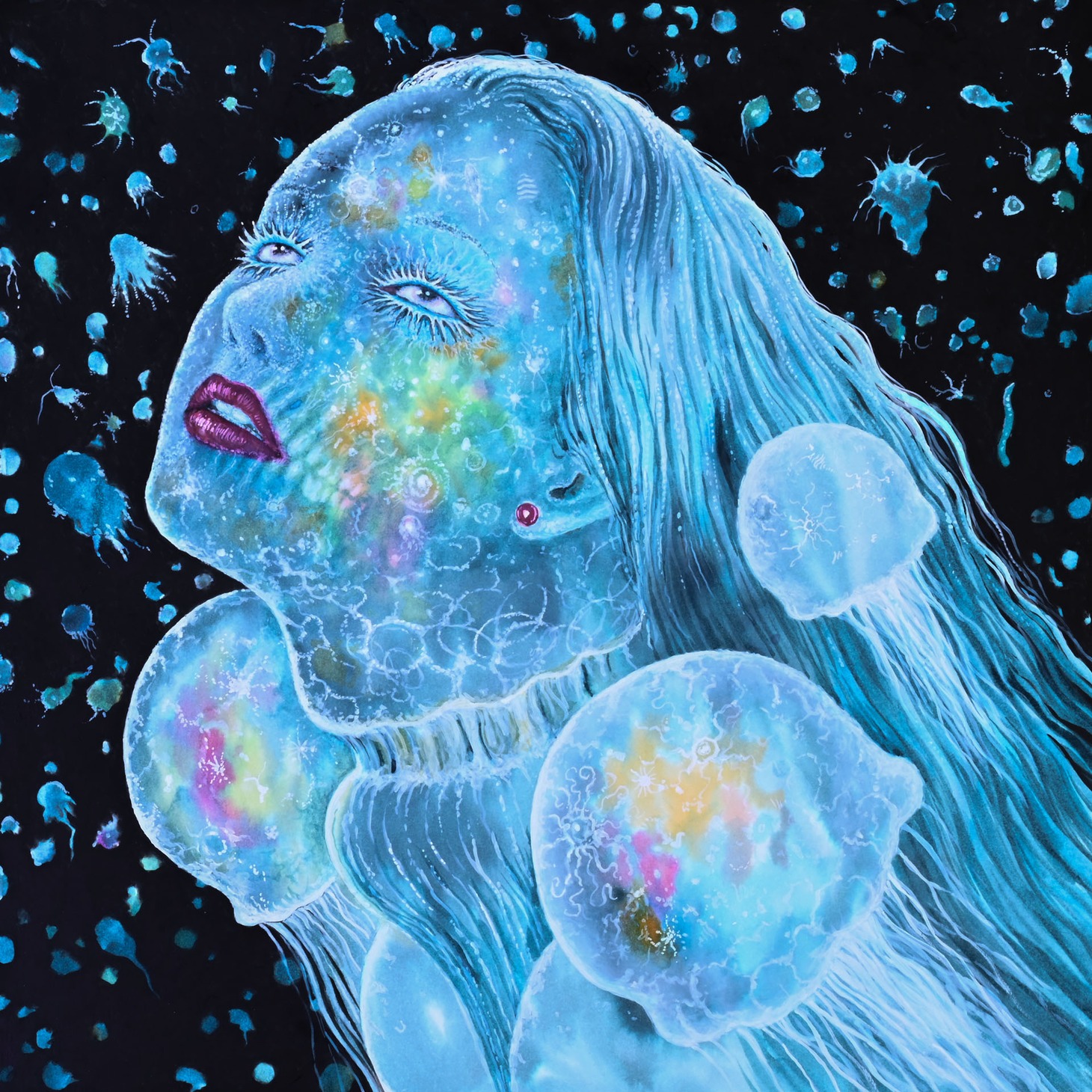 Dos Monos「Dos Moons」ジャケット。イラストは伊藤潤二。