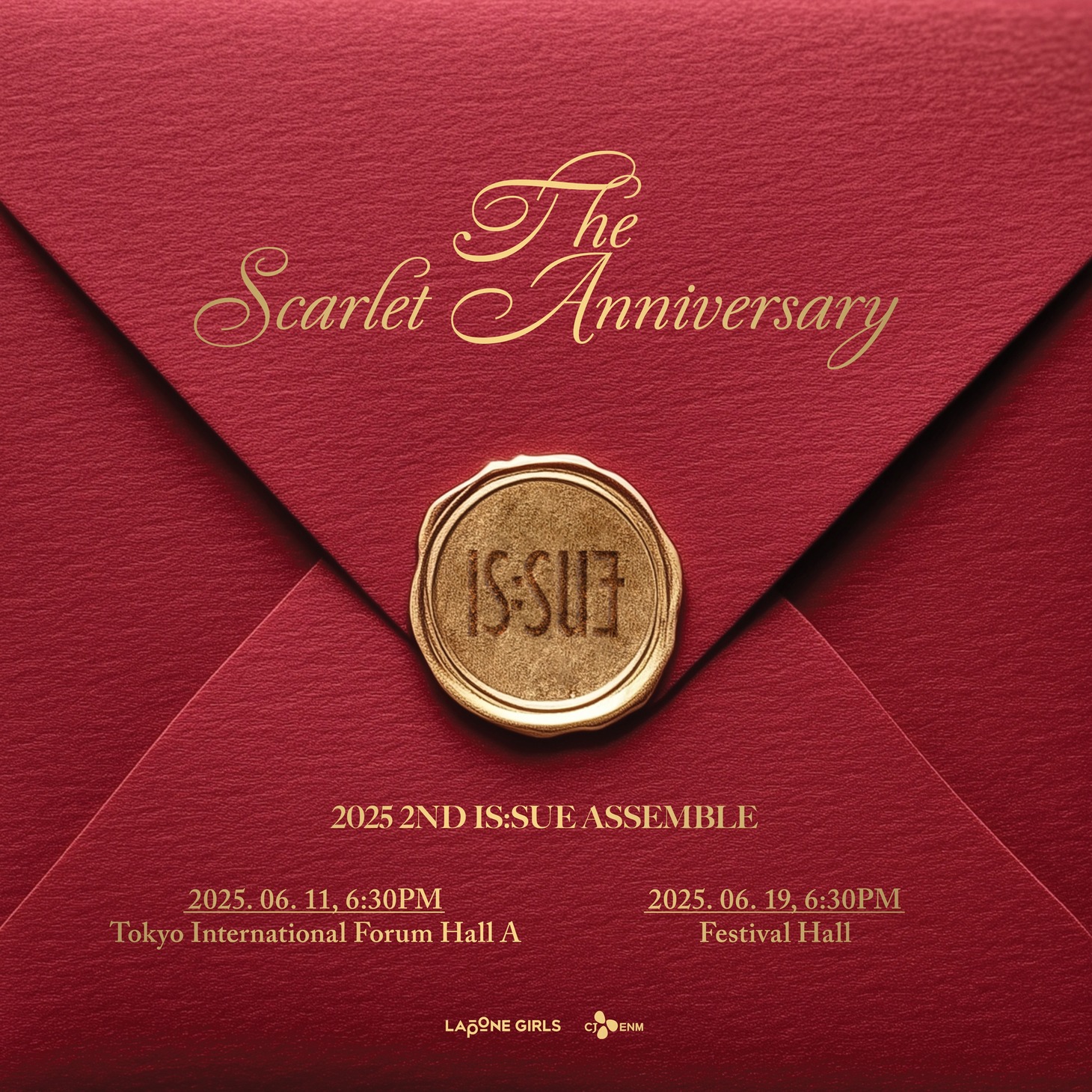 「2025 2ND IS:SUE ASSEMBLE - The Scarlet Anniversary」告知ビジュアル ©︎LAPONE GIRLS