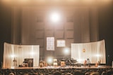 「ライブナタリー “森山直太朗 × 中村佳穂”」終演後のステージ。(撮影:曽我美芽)