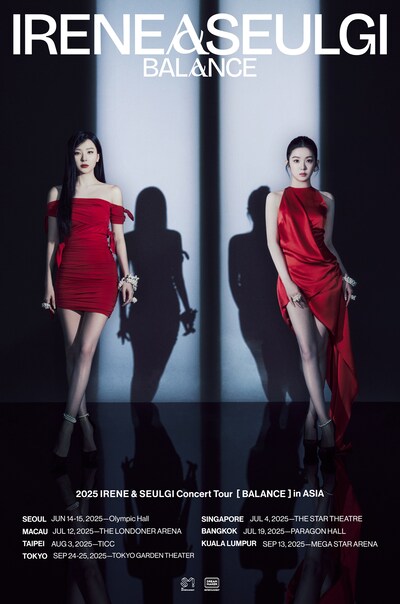 「2025 IRENE & SEULGI Concert Tour [ BALANCE ] in ASIA」告知ビジュアル（Red Velvet Twitter @RVsmtown）