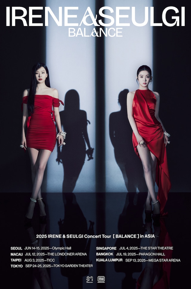 「2025 IRENE & SEULGI Concert Tour [ BALANCE ] in ASIA」告知ビジュアル（Red Velvet Twitter @RVsmtown）