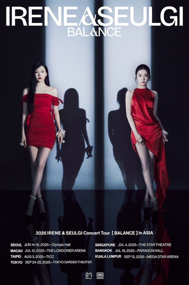 「2025 IRENE & SEULGI Concert Tour [ BALANCE ] in ASIA」告知ビジュアル（Red Velvet Twitter @RVsmtown）