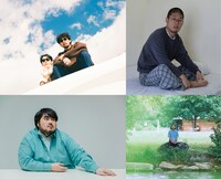 上段左からMIZ、野口文、下段左から澤部渡（スカート）、in the blue shirt。