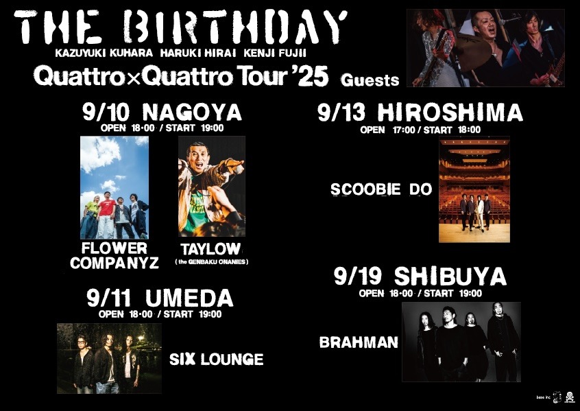 The Birthday「Quattro×Quattro Tour'25」フライヤー