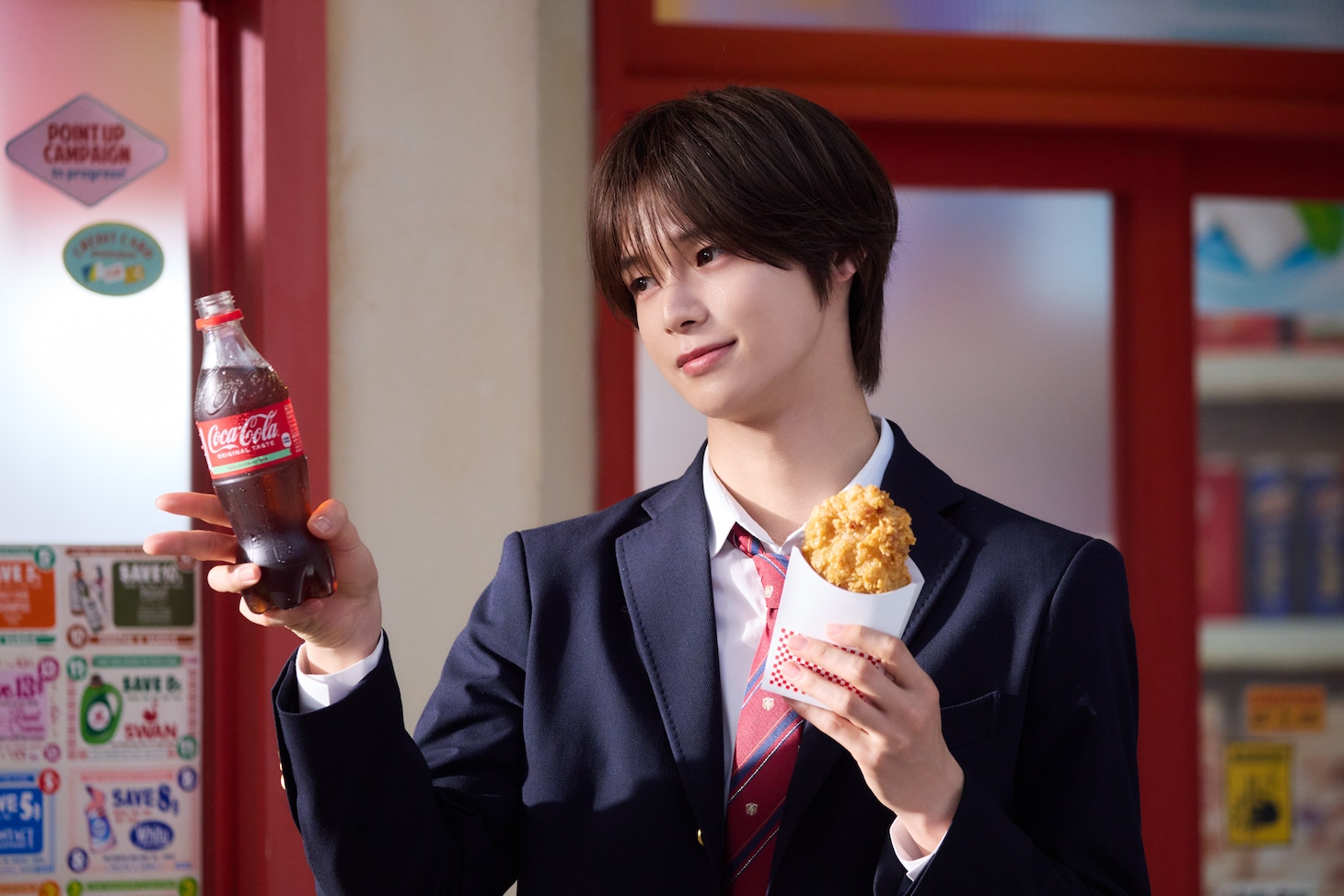 「コカ・コーラ」新CM撮影の様子。