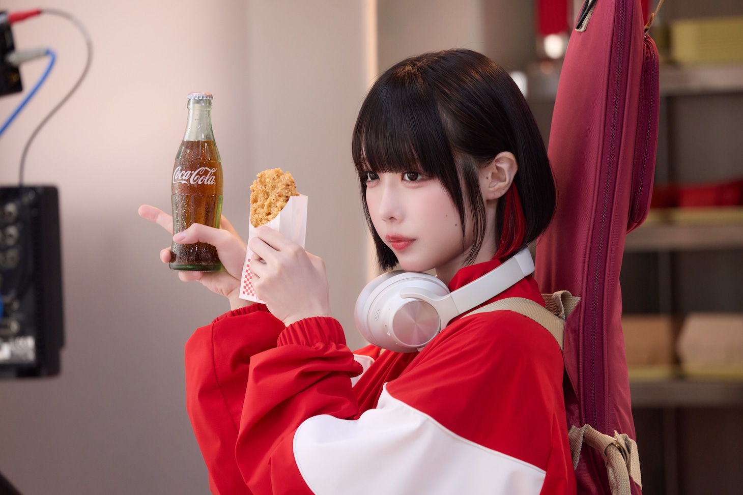 「コカ・コーラ」新CM撮影の様子。