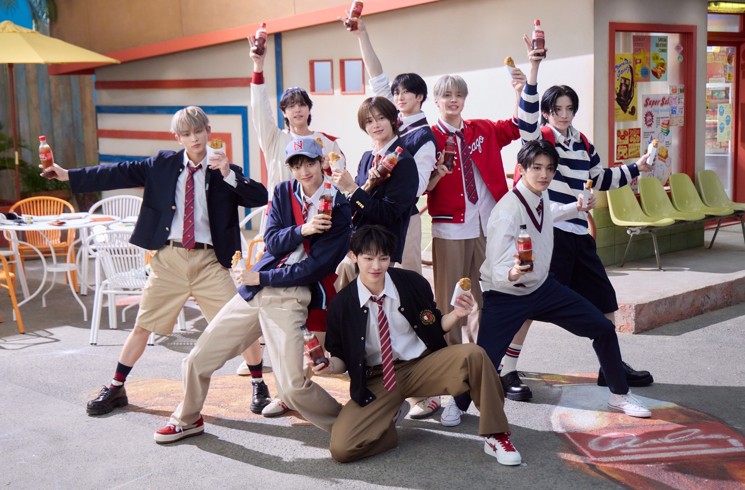 「コカ・コーラ」新CM撮影の様子。